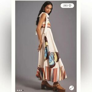Anthropologie Aston Studio Pippa Linen Midi Dress